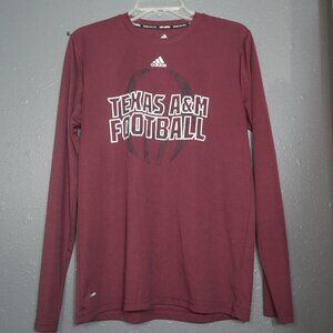 Adidas Kids Unisex Texas A&M Football Long Sleeve Climate Athletic Shirt Size XL